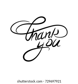 Thank you vector illustration.Thank You handwritten inscription. Hand drawn lettering. Thank You calligraphy.