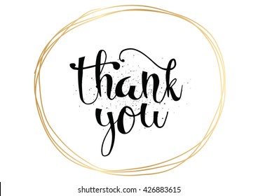 Thank you vector inscription. Hand drawn thank you calligraphy. Thank you text