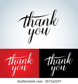 Thank You vector lettering. Thank you card, t-shirt, badge. Isolated vector illustration.