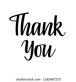 Thank you vector lettering greeting card illustration