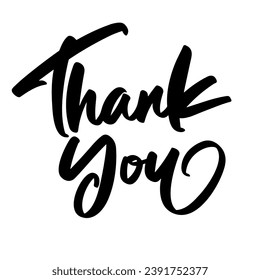 thank you vector lettering. Hand written sign. typography. Motivational quote. Calligraphy postcard poster graphic design lettering element