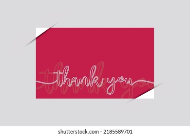 thank you, vector lettering on greeting card background 