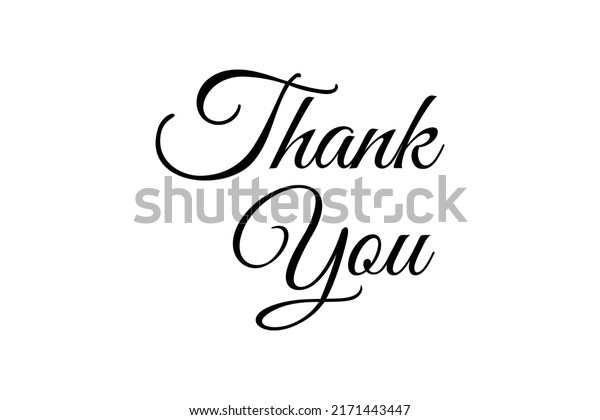 Thank You Vector Lettering On White Stock Vector (Royalty Free ...