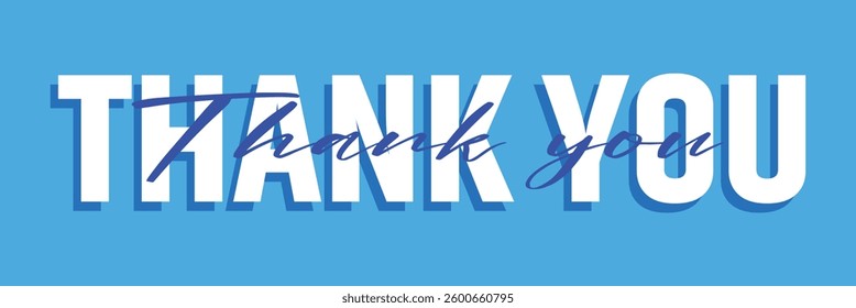 "THANK YOU" Vector Overlapping Letters Icon on background. vector illustration.
