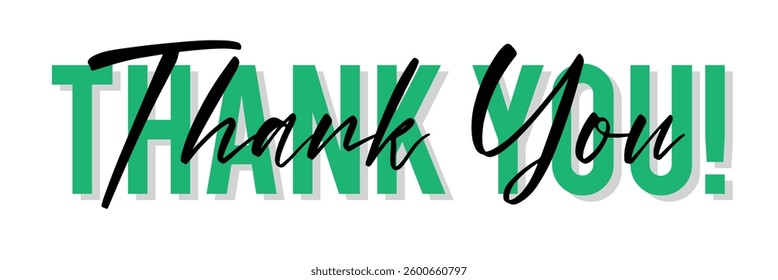 "THANK YOU" Vector Overlapping Letters Icon on background. vector illustration.