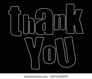 Thank you Vector Rhinestone t shirt design