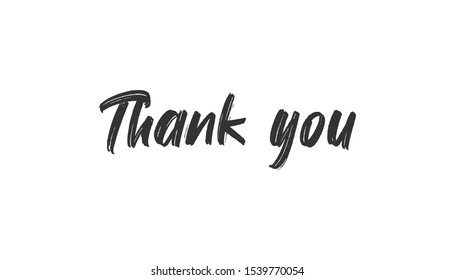 Thank you vector sign. Typography text.