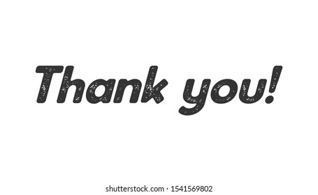 Thank you vector sign. Typography text.