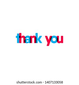 Thank you vector template. Design for banner, greeting cards or print.