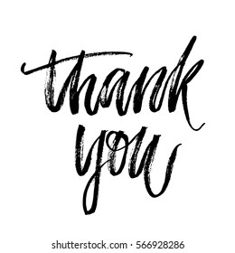 Gracias por la caligrafía de texto vectorial por la tarjeta de agradecimiento.