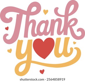 Thank You Vector Typography Design