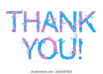 Thank You. Vector words of colorful paint letters