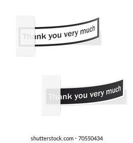 Thank you very much - black and white, stylish labels. Vector