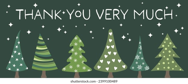 Thank you very much. Thank you card with fir trees.