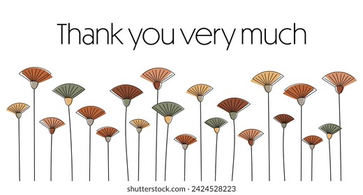 Thank you very much. Thank you card with colorful abstract flowers.