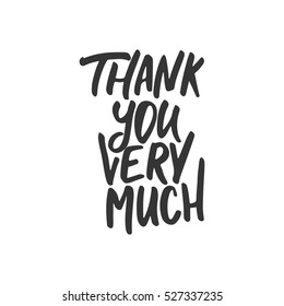 Thank You Very Much Hand Drawn Stock Vector (Royalty Free) 527337235 ...