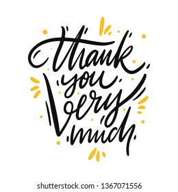 Thank you very much lettering phrase