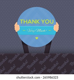 Thank You Very Much Lettering Card Hold Hands Vector Design