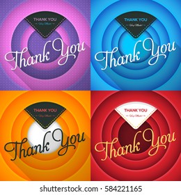 Thank You Very Much Lettering Design, Movie Style Colorful Background Set