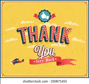 Thank you very much vintage emblem. Vector illustration.