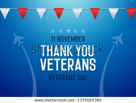 Thank you Veterans background. Vector illustration for veterans day 11 November national holiday in the us