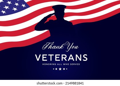 Thank you veterans banner background. Veterans day. Honoring all who served. November 11