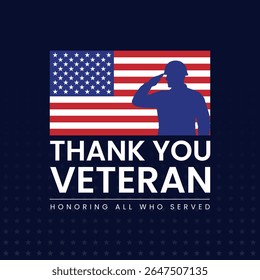Obrigado Veteranos Banner Design Homenageando todos que serviram com tema Patriótico para o Dia dos Veteranos