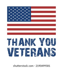 Thank You Veterans Veterans day illustration isolated over a white background