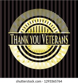 Thank you Veterans gold shiny badge