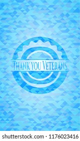 Thank You Veterans Light Blue Mosaic Emblem