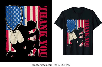 Thank You Veterans Memorial Day Graphic T-Shirt Design