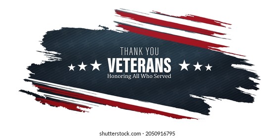 Thank you veterans, November 11, honoring all who served, posters, American flags background vector illustration