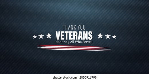 Thank you veterans, November 11, honoring all who served, posters, American flags background vector illustration