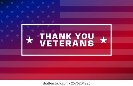 Thank you veterans, November 11, American flags background vector illustration