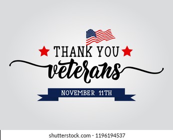 Thank You Veterans. November 11th, United State Of America, U.S.A Veterans Day Design.