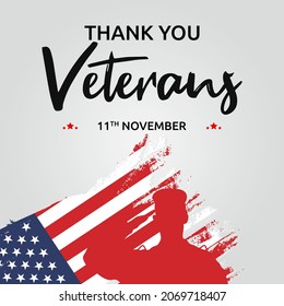 Thank you veterans. November 11th, United state of America, U.S.A veterans day design.
