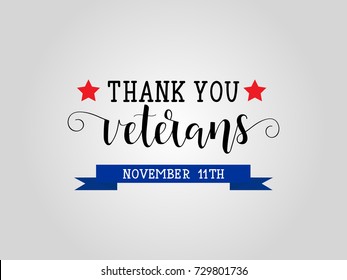 Thank you veterans. November 11th, United state of America, U.S.A veterans day design.
