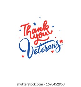 Thank You Veterans Vector Lettering
