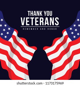 Thank you Veterans Vector Template Design Illustration