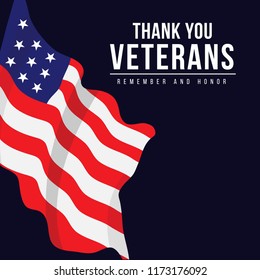 Thank you Veterans Vector Template Design Illustration