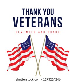 Thank You Veterans Vector Template Design Stock Vector (Royalty Free ...