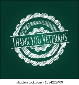 Thank you Veterans written with chalkboard texture