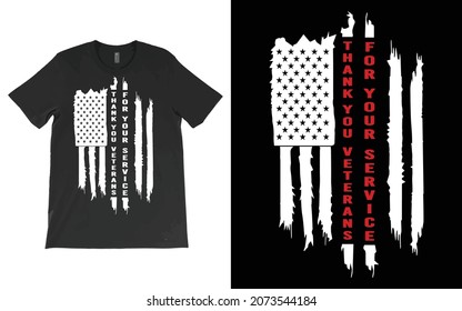 Thank You Veterans For Your Service T-Shirt Vector Design, Veteran US Flag Shirt, Veterans Day Gift, T-Shirt, Tank Top Sweatshirt, Hoodie.