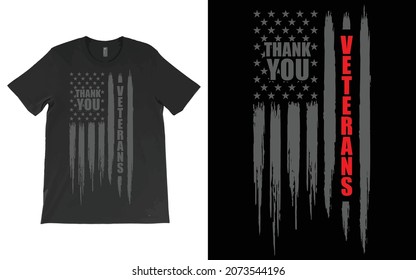 Thank You Veterans For Your Service T-Shirt Vector Design, Veteran US Flag Shirt, Veterans Day Gift, T-Shirt, Tank Top Sweatshirt, Hoodie.