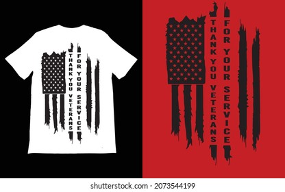Thank You Veterans For Your Service T-Shirt Vector Design, Veteran US Flag Shirt, Veterans Day Gift, T-Shirt, Tank Top Sweatshirt, Hoodie.