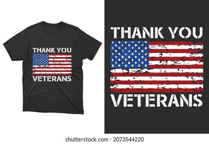 Thank You Veterans For Your Service T-Shirt Vector Design, Veteran US Flag Shirt, Veterans Day Gift, T-Shirt, Tank Top Sweatshirt, Hoodie.