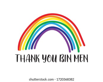 Thank you vin men rainbow vector