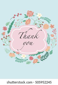 Thank you vintage card. Vector illustration