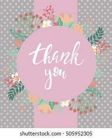 Thank you vintage card. Vector illustration