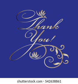 Thank you! Vintage floral  lettering.